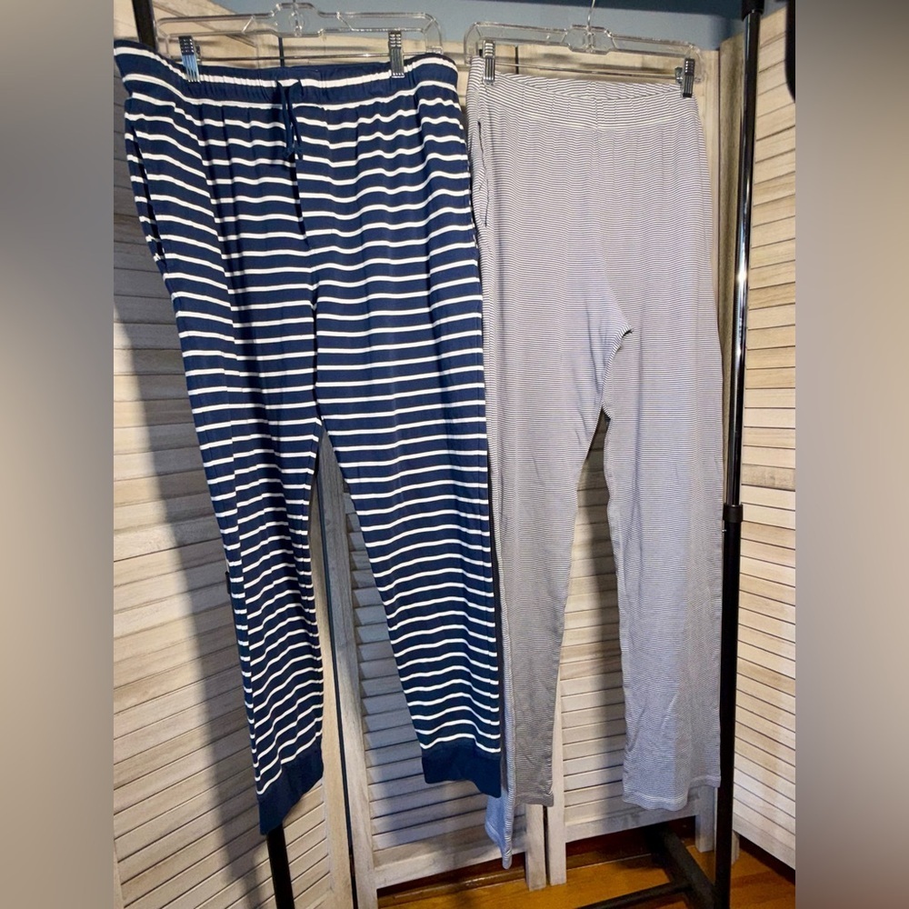 LAKE Pajamas Set of 2 Striped Lounge Jogger Pants - Size Large - EUC - Picture 3 of 7
